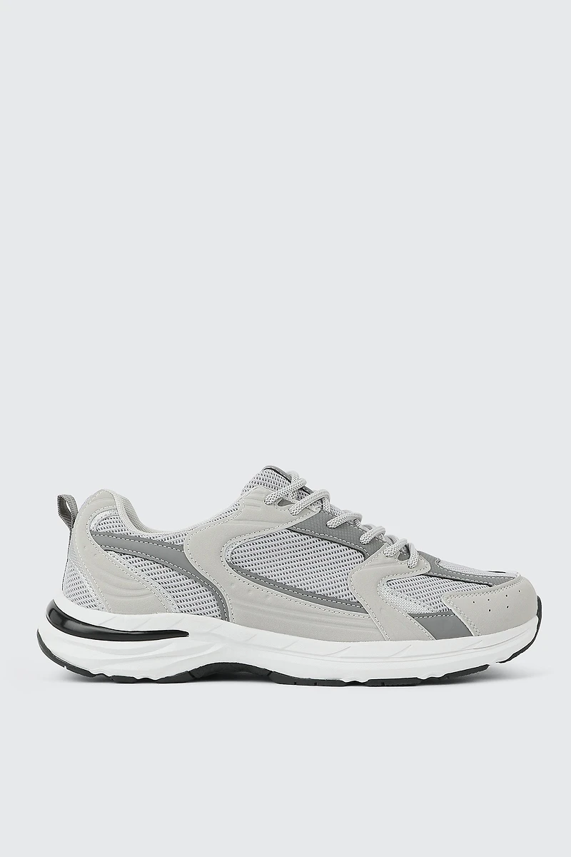 Ardene Man Grey Lace Up Sneakers For Men | Size
