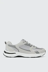Ardene Man Grey Lace Up Sneakers For Men | Size