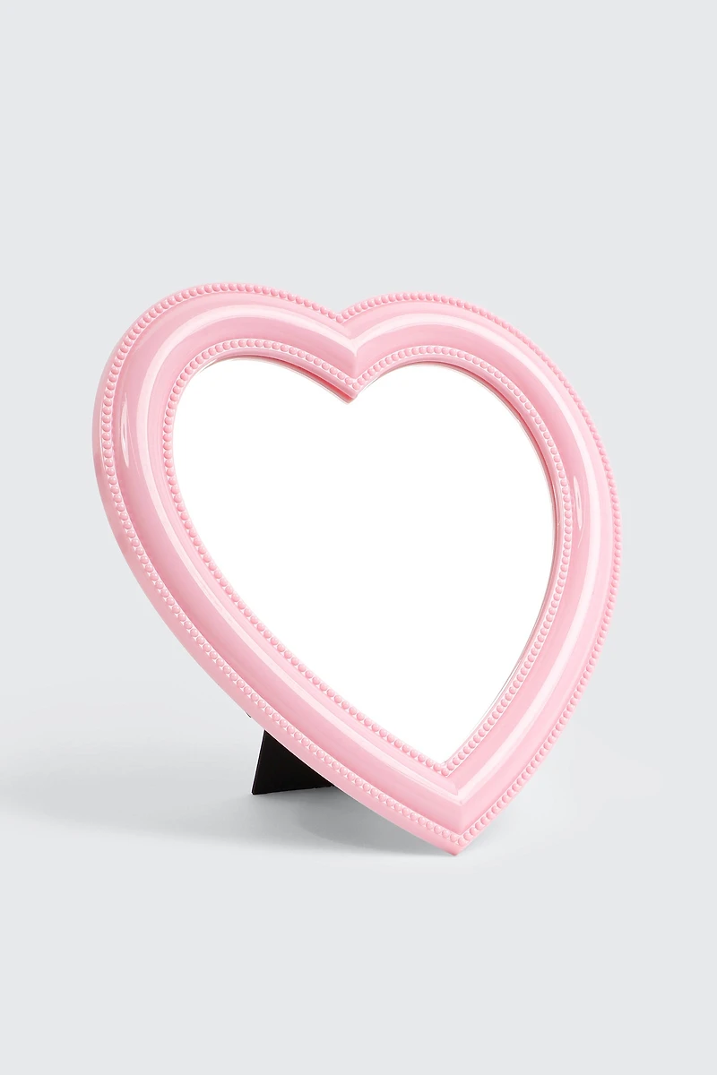 Ardene Heart Shaped Mirror in Light Pink