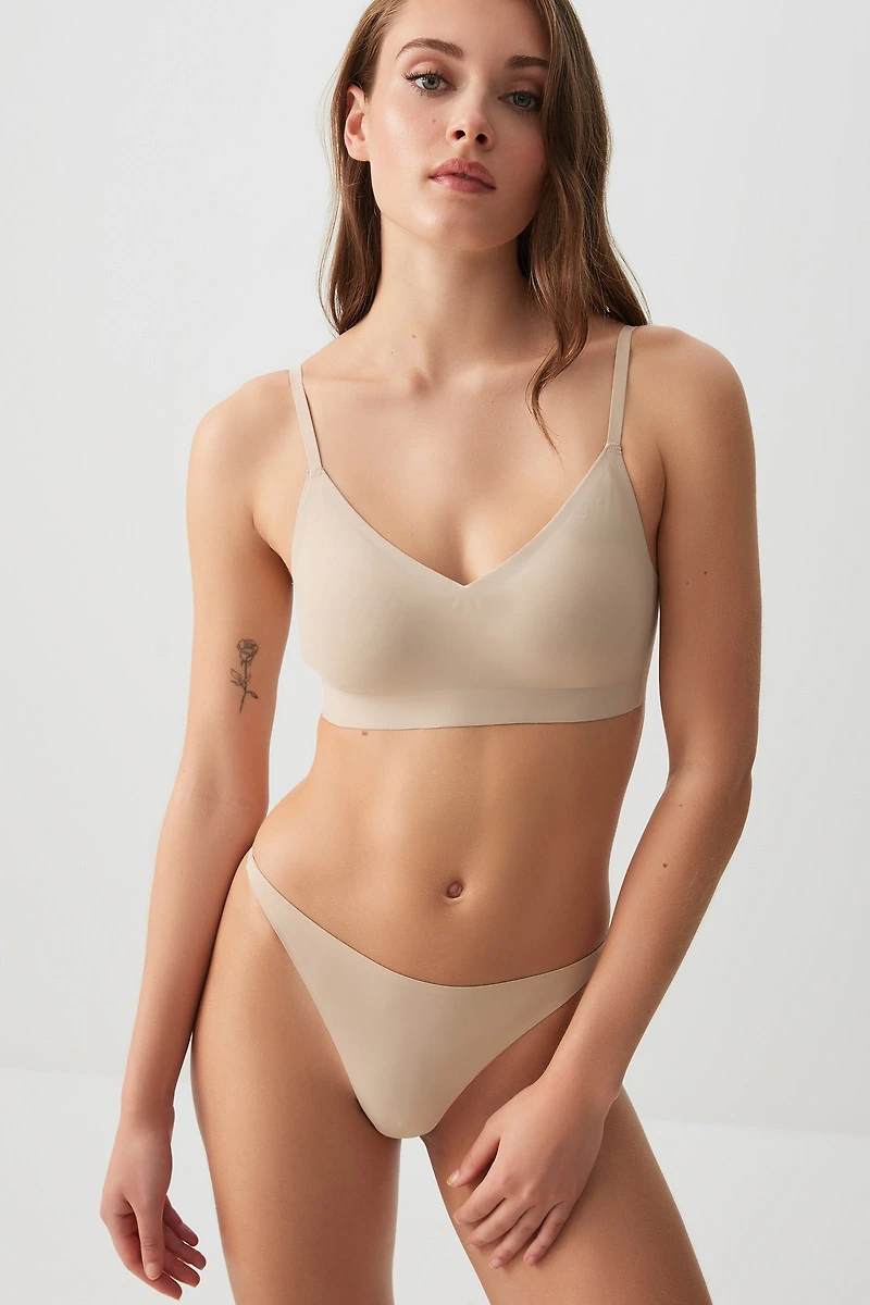 Ardene TRUNUDE Invisible Bralette in Beige | Size | Nylon/Spandex | Microfiber