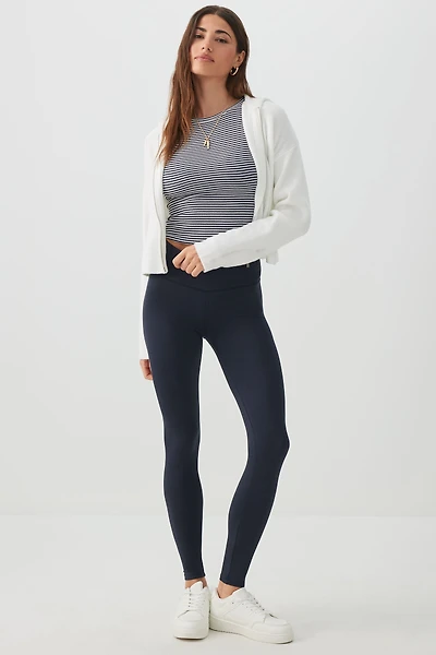 Ardene Super Soft Wide Waistband Leggings in Dark | Size | Polyester/Spandex | Eco-Conscious