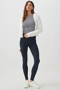 Ardene Super Soft Wide Waistband Leggings in Dark Blue | Size | Polyester/Spandex | Eco-Conscious