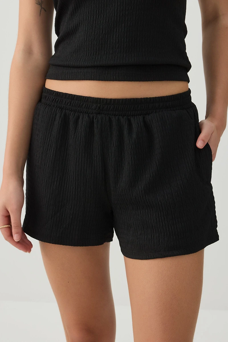 Short en maille texturée