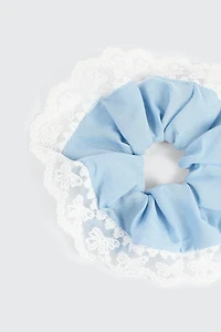 Chouchou XL à bordure en dentelle