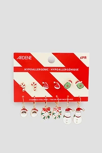 Ardene 6-Pack of Holiday Earrings in Gold | Stainless Steel