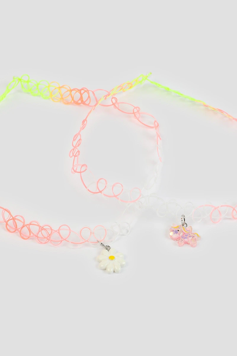 Ardene Kids 2-Pack Daisy & Unicorn Chokers