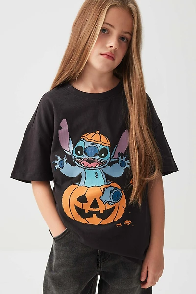 Ardene Kids Pumpkin Stitch T-Shirt in Black | Size | Cotton