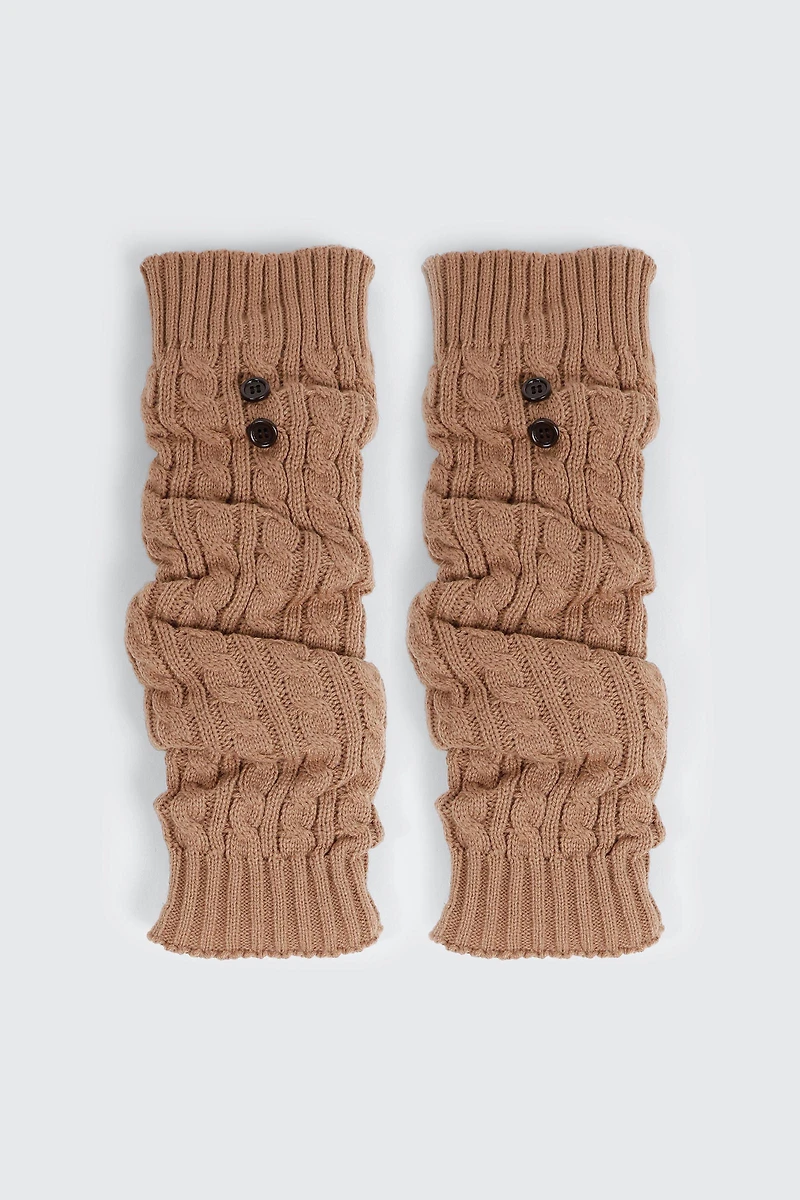 Jambières en tricot torsadé à boutons