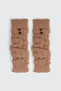 Jambières en tricot torsadé à boutons