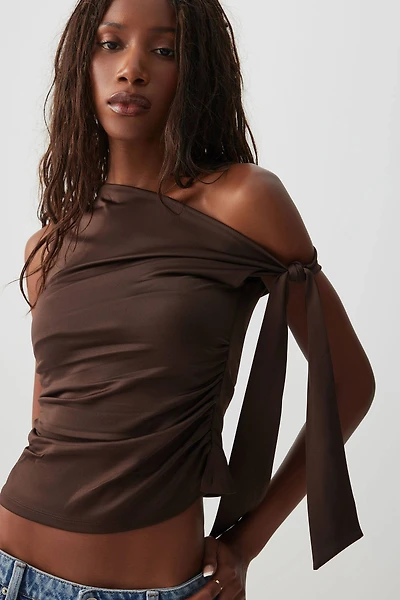 Ardene Asymmetrical Off Shoulder Top in | Size | Polyester/Elastane