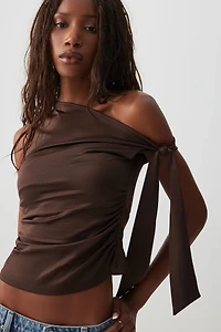 Ardene Asymmetrical Off Shoulder Top in | Size | Polyester/Elastane