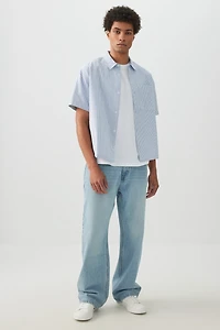 Chemise à manches courtes rayée