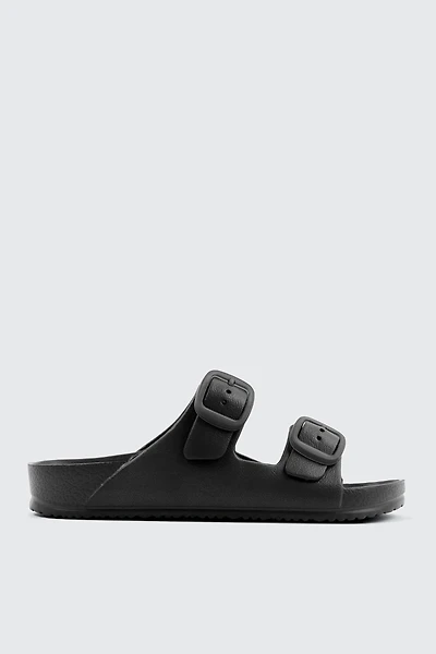 Ardene Two-Strap Slide Sandals in Black | Size