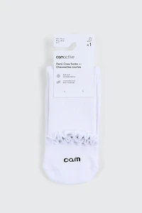 Ardene camactive Demi Crew Socks in White | Size Small | Polyester/Spandex