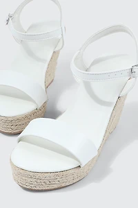 Sandales à talon compensé et bride cheville