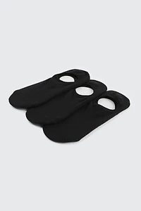 Ardene 3-Pack Cotton Blend Shoe Liners in Black | Nylon/Cotton/Elastane