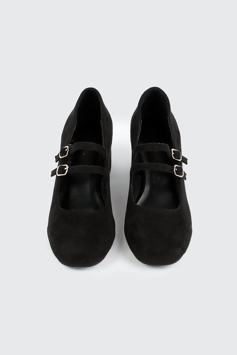 Chaussures Mary Jane à talon bloc en faux suède