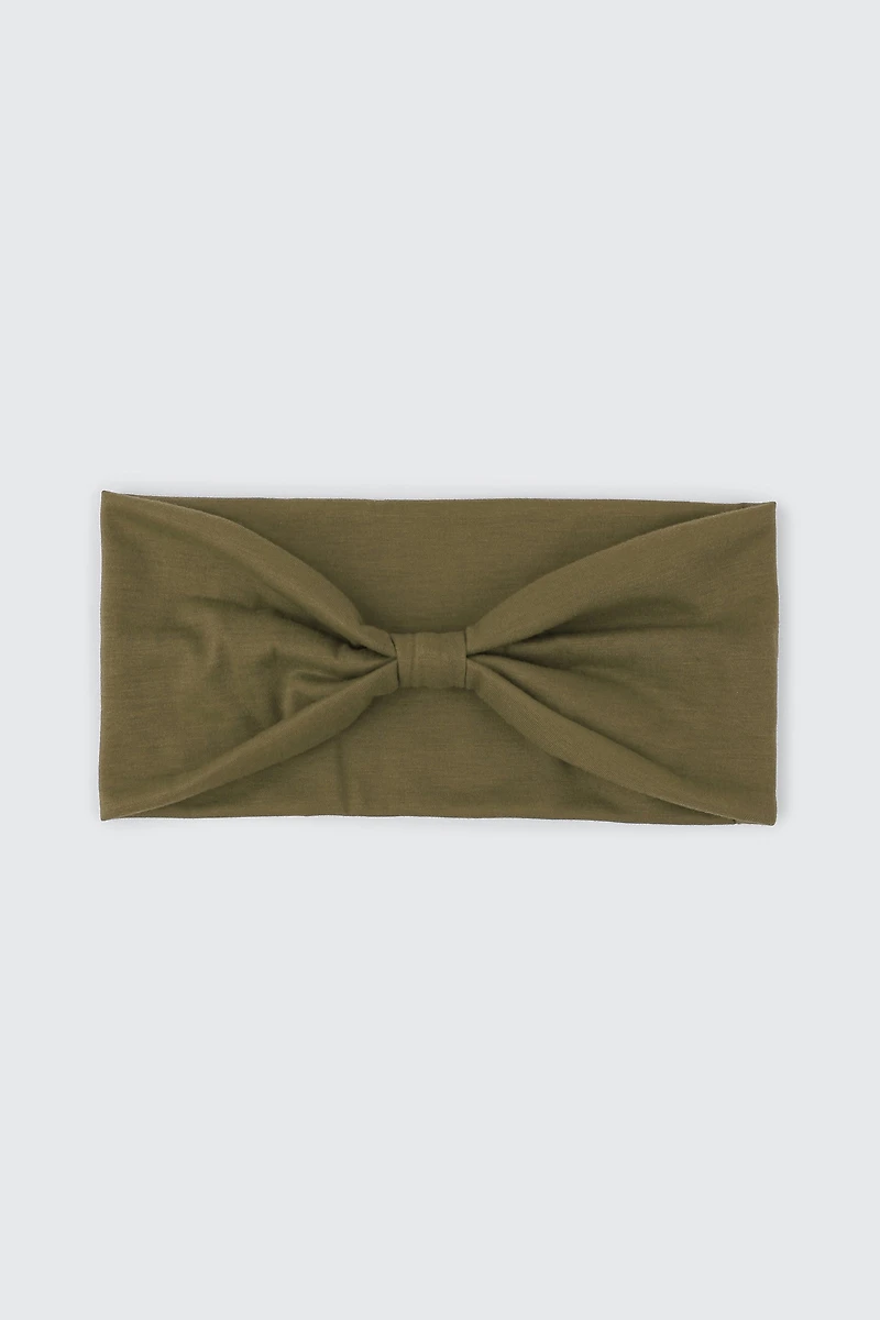 Ardene Super Soft Knotted Headwrap in Medium Green | Polyester
