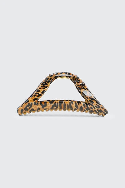 Ardene Cutout Leopard Hair Claw in Brown