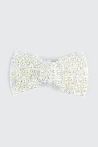 Barrette boucle ornée de fausses perles