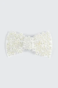 Barrette boucle ornée de fausses perles