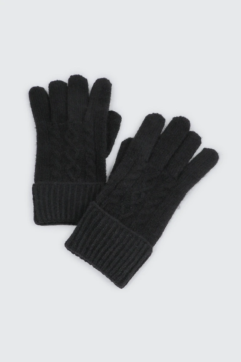 Ardene Cable Knit Touch Screen Gloves in | Polyester/Spandex