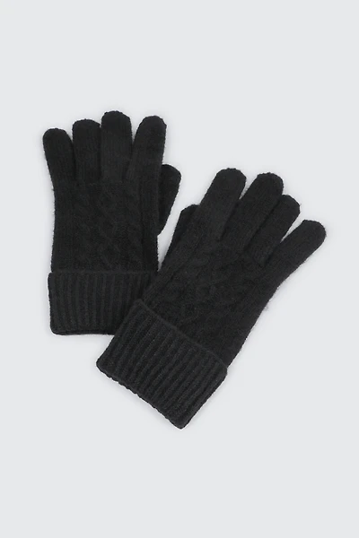 Ardene Cable Knit Touch Screen Gloves in | Polyester/Spandex