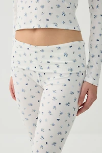 Pantalon pyjama côtelé très doux à motif de fruits
