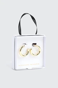Ardene 14K Gold Plated Chunky Tube Hoop Earrings | Stainless Steel