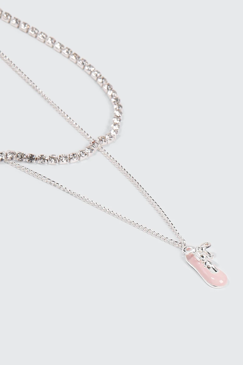 Collier tennis deux rangs chausson de ballet