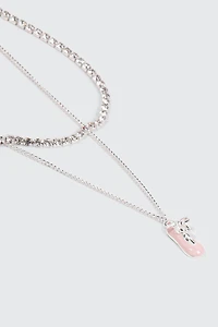 Collier tennis deux rangs chausson de ballet