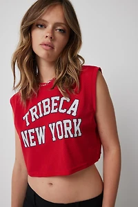 Haut sport ultracourt en maille filet