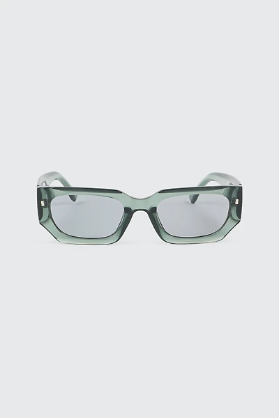 Ardene Rectangular Sunglasses in Medium Green