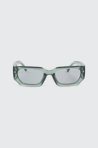 Ardene Rectangular Sunglasses in Medium Green