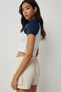 Short cargo à taille basse