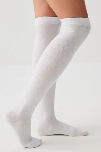 Ardene Bamboo Rayon Over-the-Knee Socks in White | Polyester/Rayon/Spandex