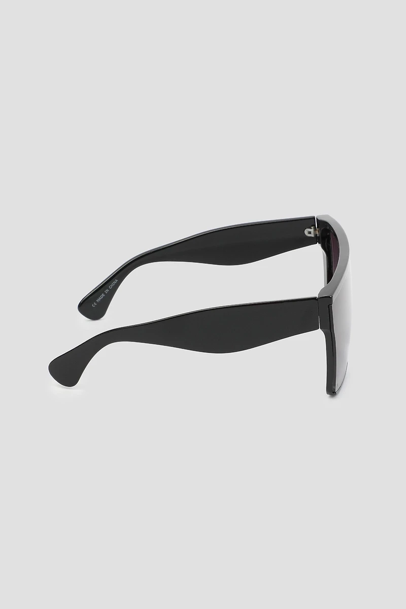 Lunettes de soleil carrées style visière