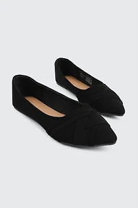 Ballerines en toile à détail de lanières