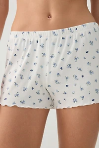 Short pyjama côtelé en tissu HUSHKNIT