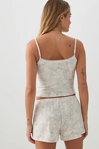 Ensemble pyjama à col cranté en tissu HUSHKNIT