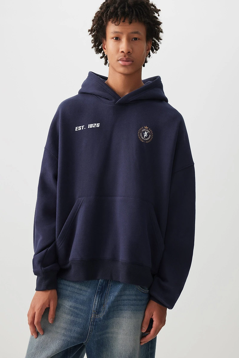 Ardene Man Graphic Hoodie For Men in Dark Blue | Size | Polyester/Cotton | Fleece-Lined