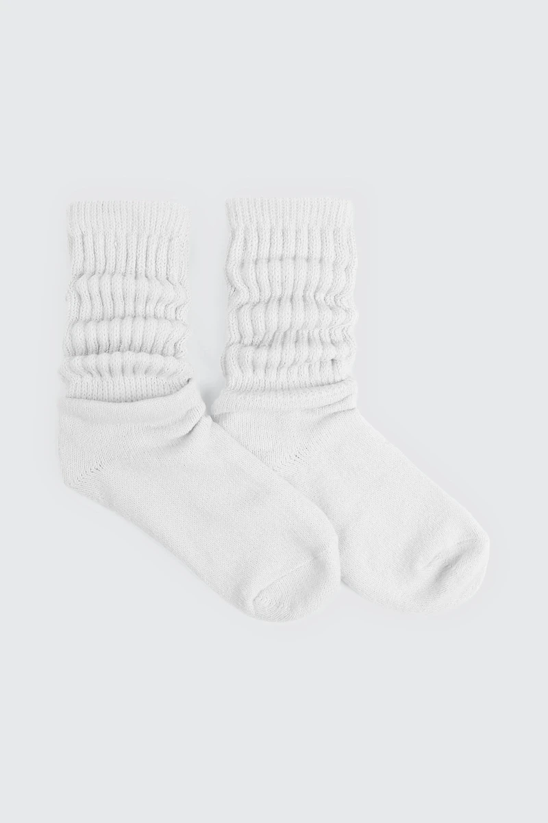 Ardene Slouchy Boot Socks in White | Polyester/Spandex
