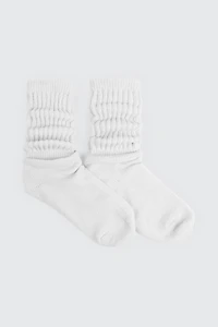 Ardene Slouchy Boot Socks in White | Polyester/Spandex
