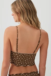 Haut de maillot tankini fleuri