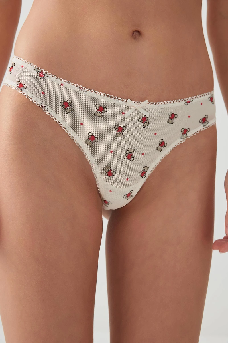 Culotte tanga en maille tout-aller