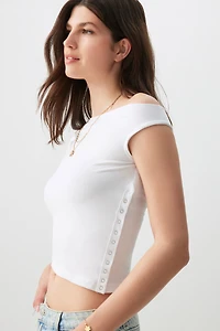 T-shirt asymétrique à une épaule dénudée