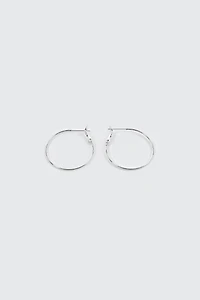 Ardene 14K White Gold Plated Hoop Earrings in Silver | Stainless Steel