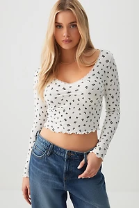 Ardene Lace Trim V-Neck Crop T-Shirt in | Size | Polyester/Elastane