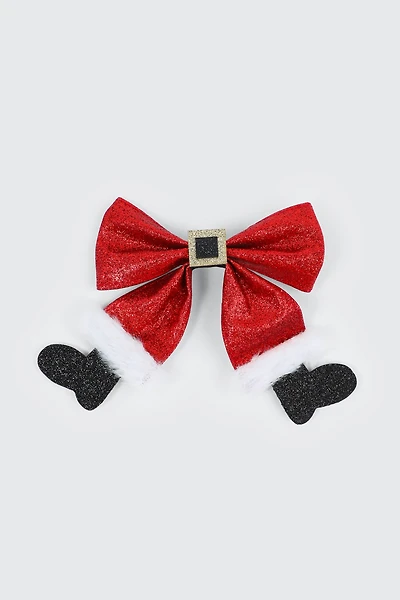 Ardene Santa Bow Hair Clip in Red