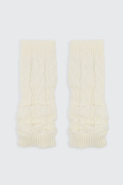 Ardene Kids Cable Knit Leg Warmers in White | 100% Acrylic